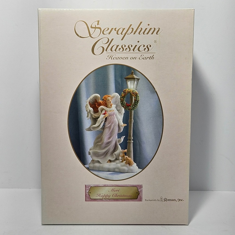 Seraphim Classics Meri Happy Christmas Angel Light Up Lamp Post Works 78819